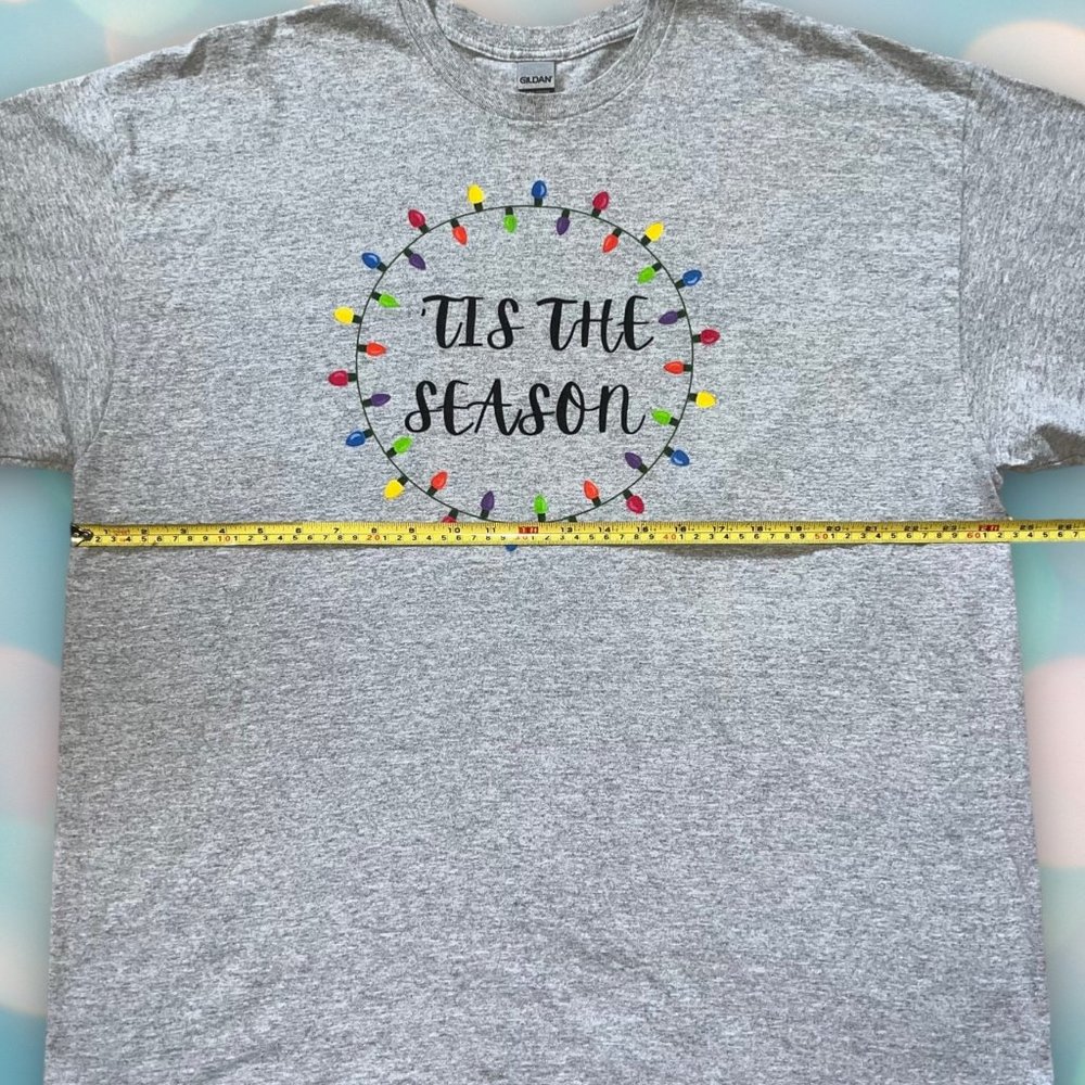 Women’s Plus Size Holiday Christmas Lights “Tis The Season” Tee Shirt Top 2XL - Picture 3 of 4